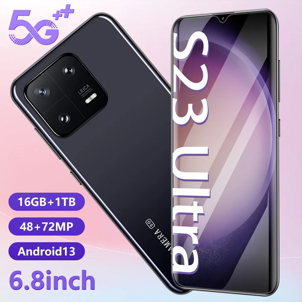 

Смартфон S23 Ultra, 6,8 дюйма, HD, 48 Мп + 72 МП, 16 + 1 ТБ, Android