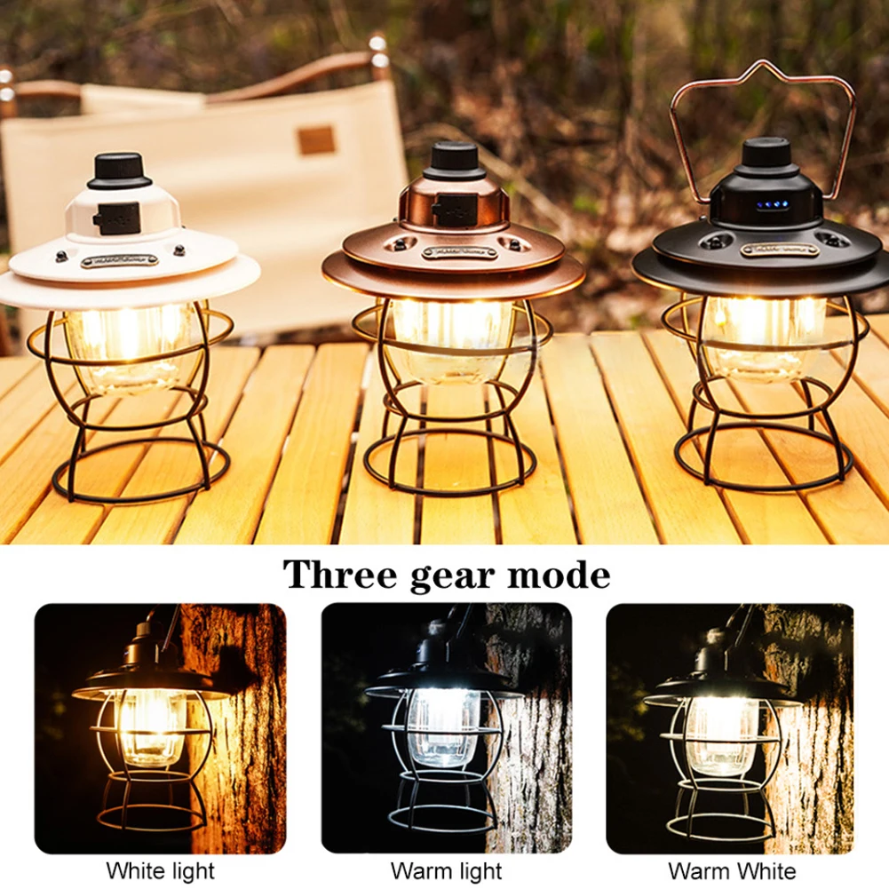 

LED Camping Light USB Rechargeable Hanging Lamp For Outdoor Tent Lamp Garden Decoration Portable Lanterns Emergency Lights