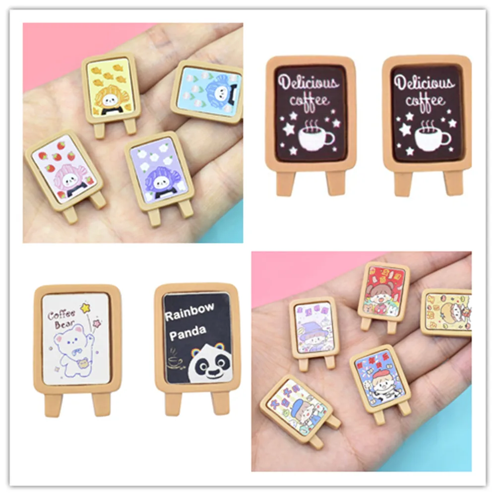 

100 Resin Cartoon Drawing Board Simulation Coffee Boar Flatback Cabochon DIY Scrapbooking for Furniture and Home Decor Accessory