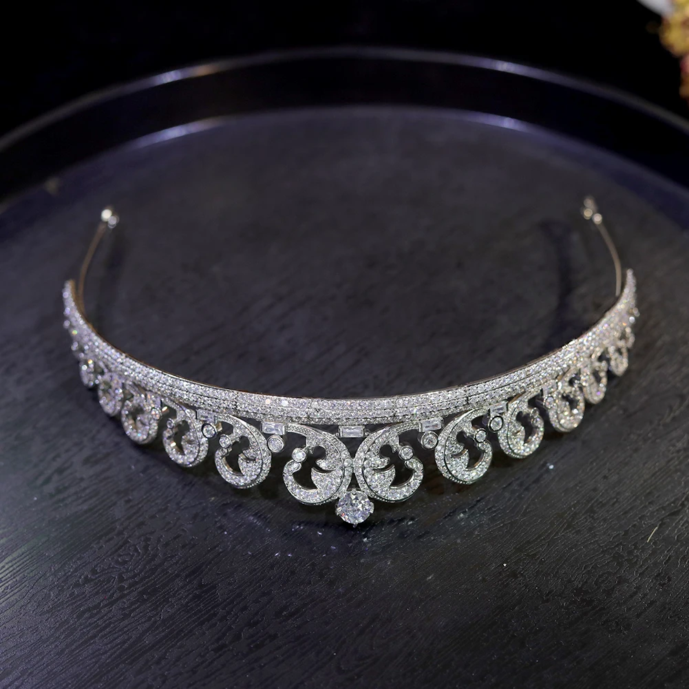 Женская свадебная тиара с фианитом в европейском стиле
