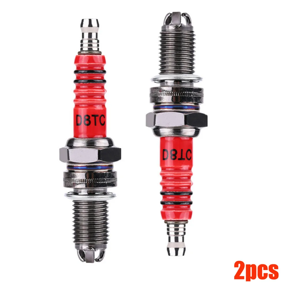 

2Pcs Spark Plug D8TC D8EA, DR8EA 125cc 150cc 200cc 250cc CG125 CF250 CH250 ATV GY6 Metal 76mm High-quality Spark Plug.