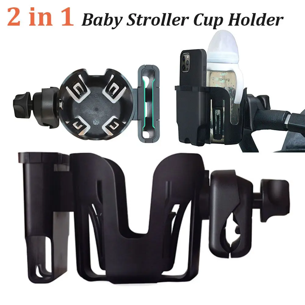 

Stable Placement Multifunctional Bike Bottle Holder Water Cup Holder Mobile Phone Case 2-in-1 Baby Stroller Cup Holder