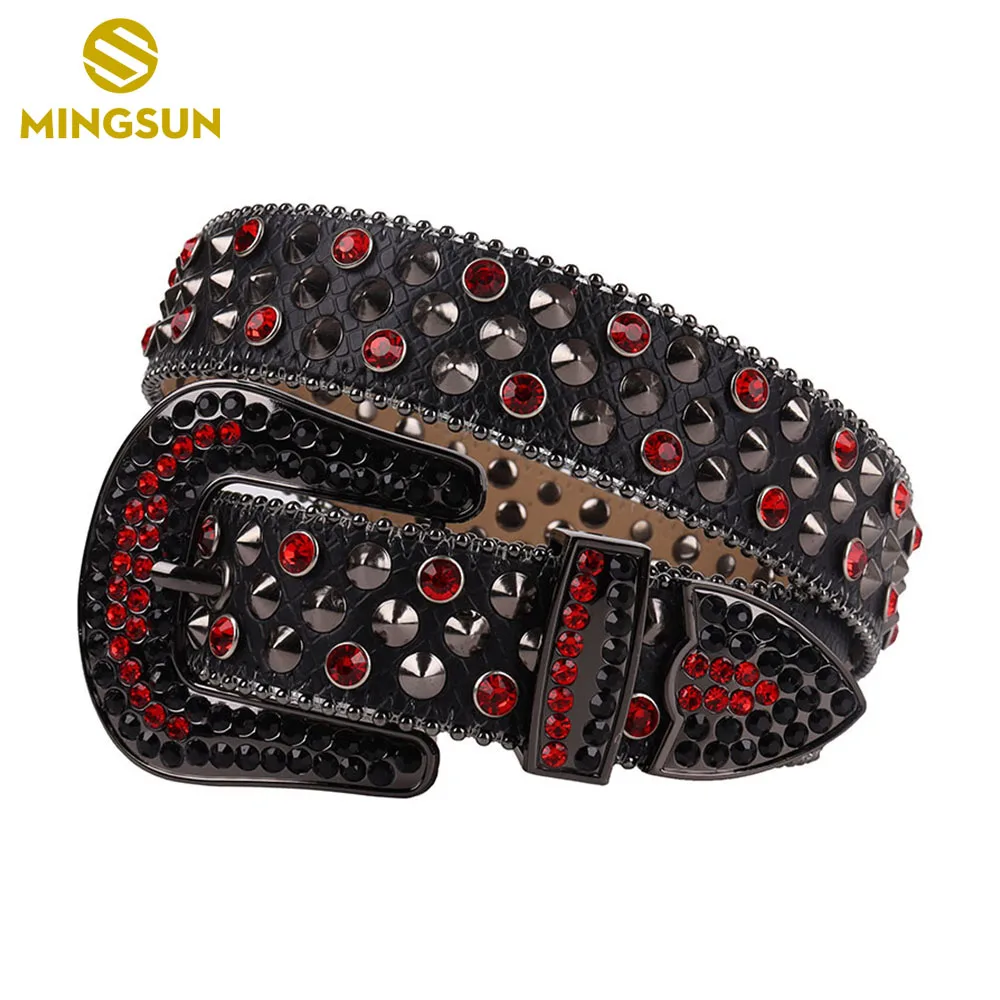 Leather Man Belt Rhinestone Black Waist Belt Studded Strap Luxury Designer Women Belts For Women Fashion Diamond Jeans Ceinture