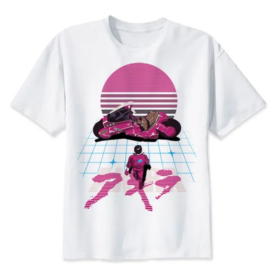 

Akira Synthwave T Shirt Japanese Anime T-shirt Summer Fashion Tshirt Casual White Print For Male Comfortable Men Top Tees Mr2300