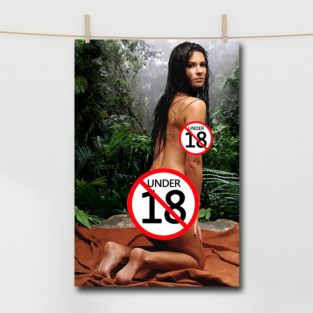 Настенное искусство, обнаженная девушка, брюнетт, красивый плакат, холст, ткань, принты, картина без рамы для спальни, домашний декор