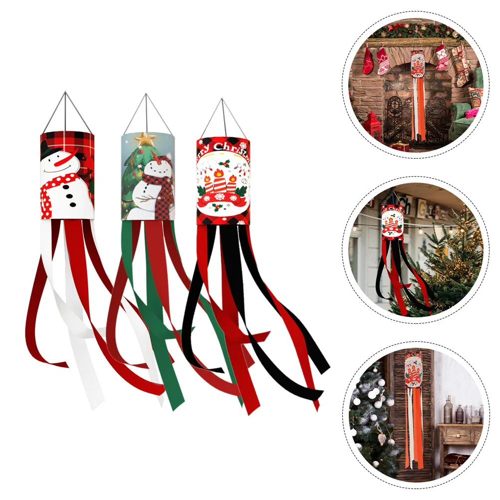 

Wind Flag Windsock Decor Hanging Garden Sock Christmas Windsocks Outdoor Yard Party Ornament Socks Decoration Door Snowman