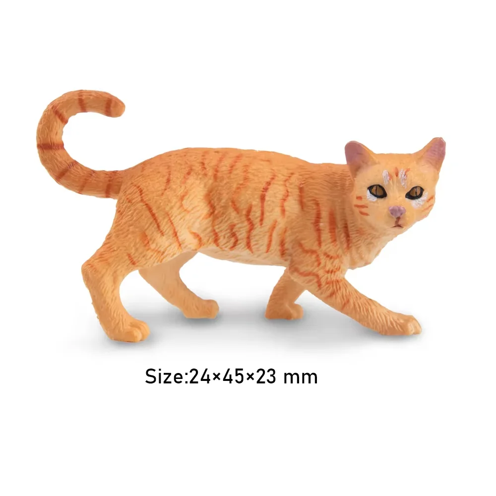 Фото Toymany Моделирование Striding Orange Tabby Cat Pet Модель животного Игрушка Мини-фигурки Фигурки Детский образовательный подарок и декор для торта №3