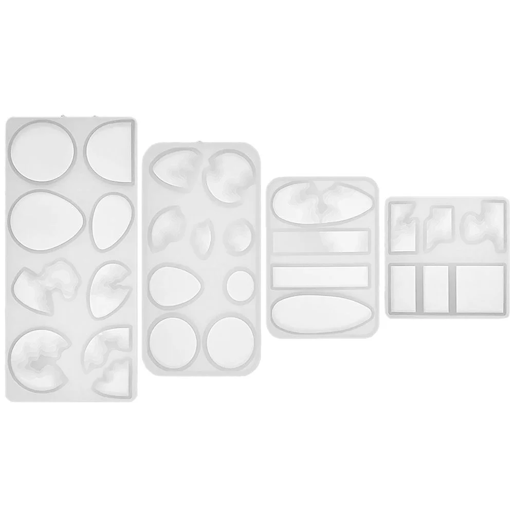 

4 Pcs Silicone Jewelry Molds Pendant Epoxy Resin Earrings Charms Bejeweled Casting