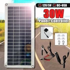 Солнечная панель 30 вт полный комплект 12 в USB портативная уличная поликремниевая солнечная батарея для кемпинга туризма путешествий зарядное устройство для телефона