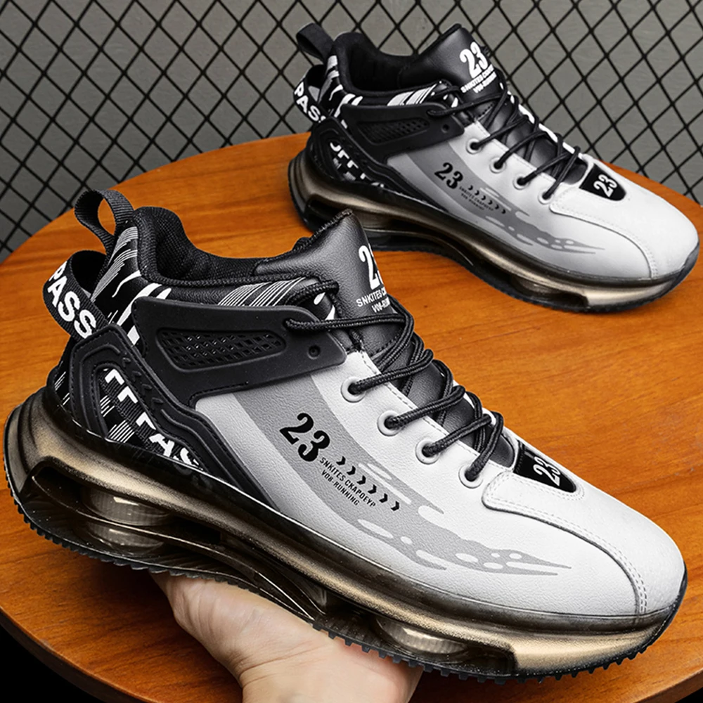 2023 New Men Sneakers Breathable Cushioning Black Basket Footwear Fashion Outdoor Jogging Casual Sports Basketball Shoe