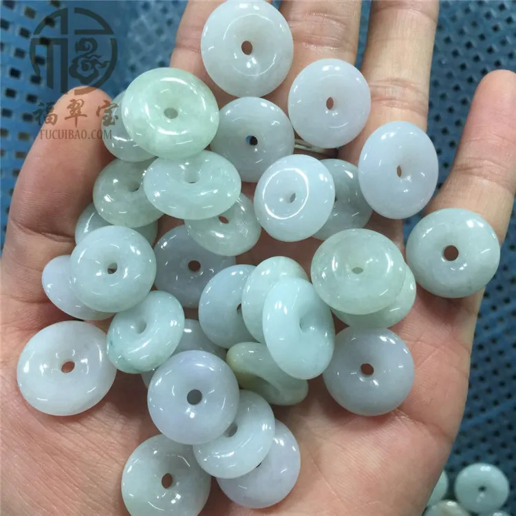 

5pc Natural Jadeite Emerald Donut Bead For Jewelry Making Diy Bracelet Necklace Myanmar Jades Stone Beads Accessories Jewellery