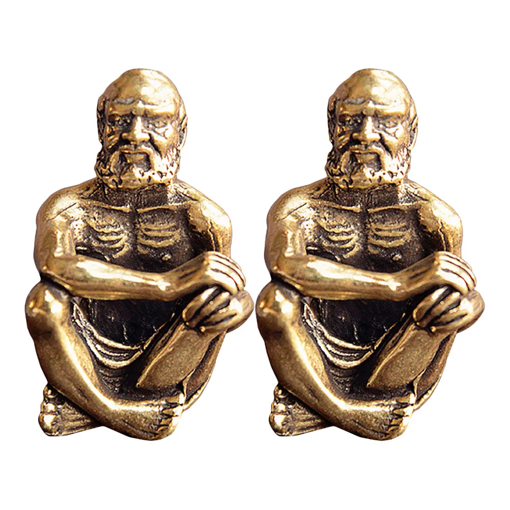 

Statue Brass Desktopantique Craft Blessing Decoration Lucky Crafts Standing Modelchinese Figurine Metal Mini Ornament Decor