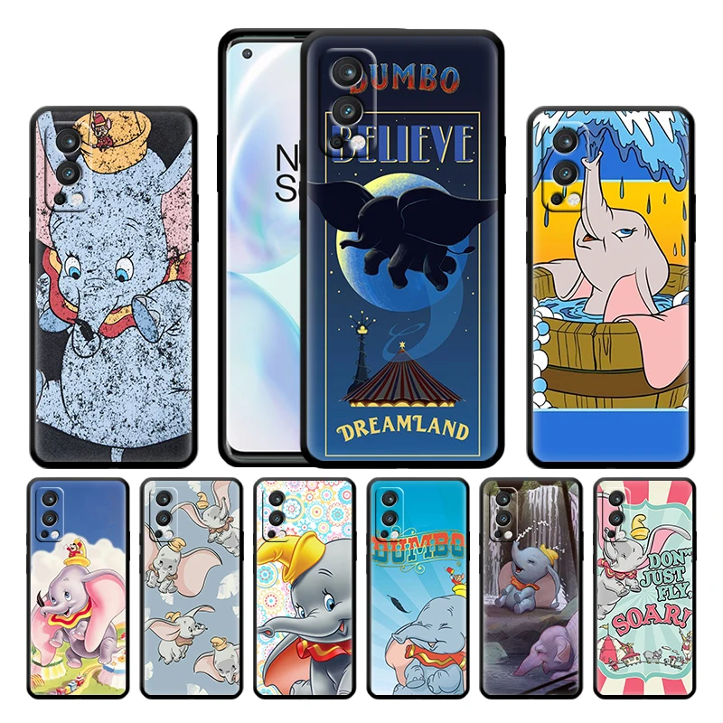 

Anime Dumbo Cute Case For OnePlus Nord 2 CE 5G 9 9Pro 8T 7 7ro 6 6T 5T Pro Plus Silicone Soft TPU Black Phone Cover Capa Coque