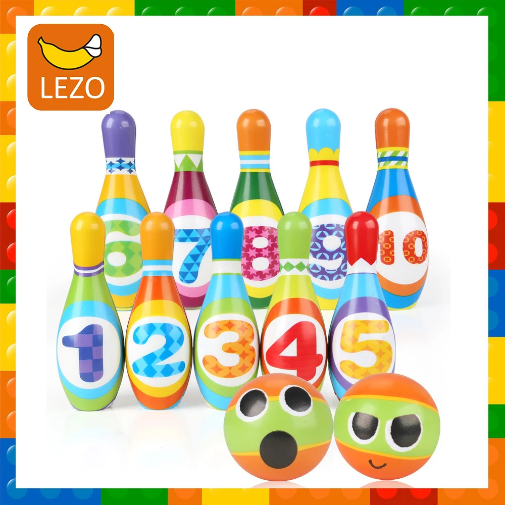 

Children PU Solid Bowling Game Set Colorful Pattern Bowling Supplies Sports Bowling Game Parent-child Interactive Indoor Sports