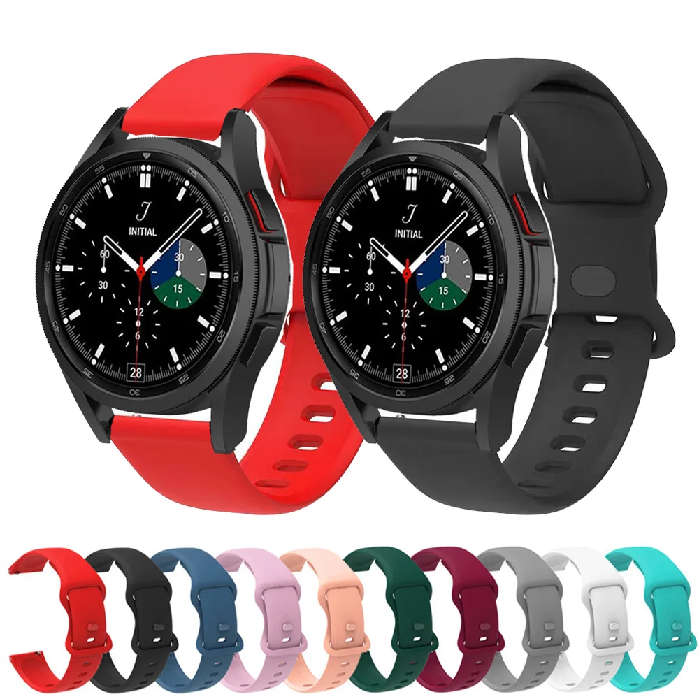 

Ремешок силиконовый для Samsung Galaxy Watch 4 40 мм 44 мм, сменный спортивный браслет для Galaxy Watch 4 Classic 42 мм 46 мм, 20 мм