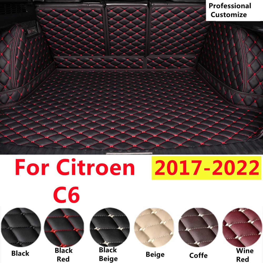 

SJ полный набор на заказ подходит для Citroen C6 2017-18-19-20-21-2022 XPE кожаный коврик для багажника автомобиля задний поднос для багажника подкладка для грузового автомобиля Задняя накладка