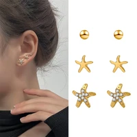 korean fashion simple little star stud earrings for women exquisite temperament earring set trend jewelry 2022 pendientes bijoux