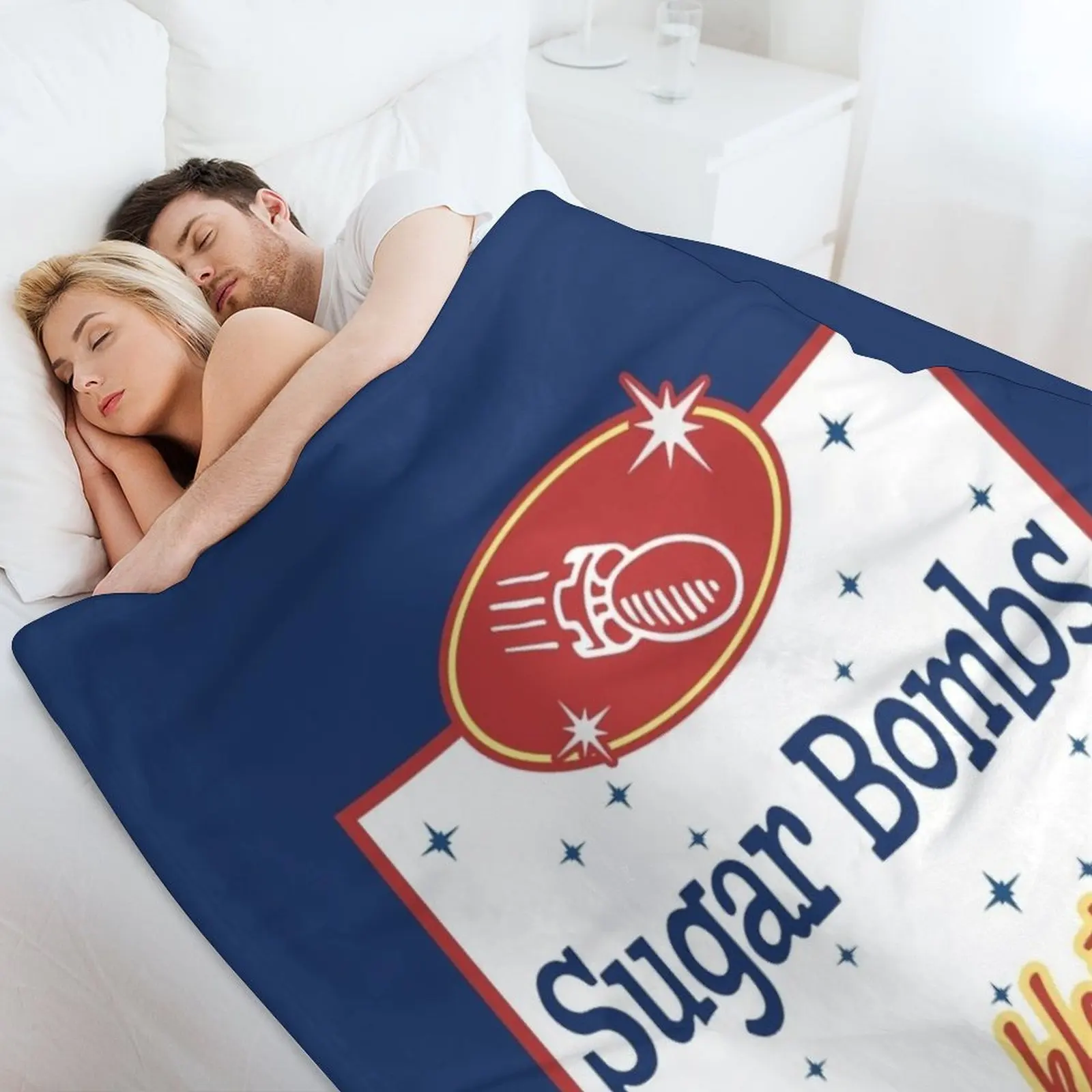 Декоративное одеяло с логотипом Sugar Bombs (полное) Декоративные диваны Забавный