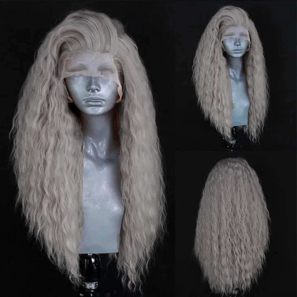 Websterwigs длинный вьющийся передний парик на сетке для женщин синтетические
