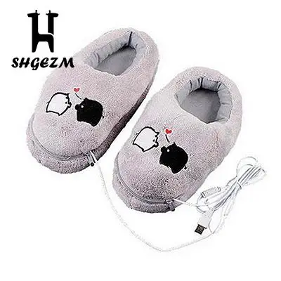 

Practical Safe And Reliable Plush USB Foot Warmer Shoes Soft Electric Heating Slipper Cute Rabbits Christmas Gift For Girls