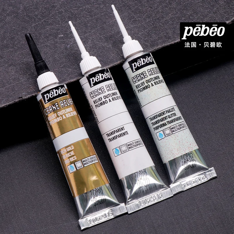 

1pcs French Pebeo Hook Line Pen Glass paint 3D Marker DIY Hand-Painted Stained Glass Ceramic Metal Acrylic Paint