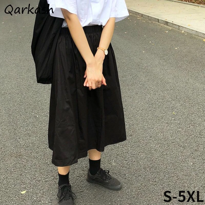 

Юбка женская однотонная трапециевидная, универсальная Классическая в японском стиле, Повседневная в стиле Харадзюку, для подростков, для девушек