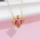 Ожерелье с подвеской с кристаллами в стиле аниме Сейлор Мун для женщин и девушек, ожерелье-чокер с милым крылом и сердцем, Модная бижутерия, реквизит для вечеринки и Косплея