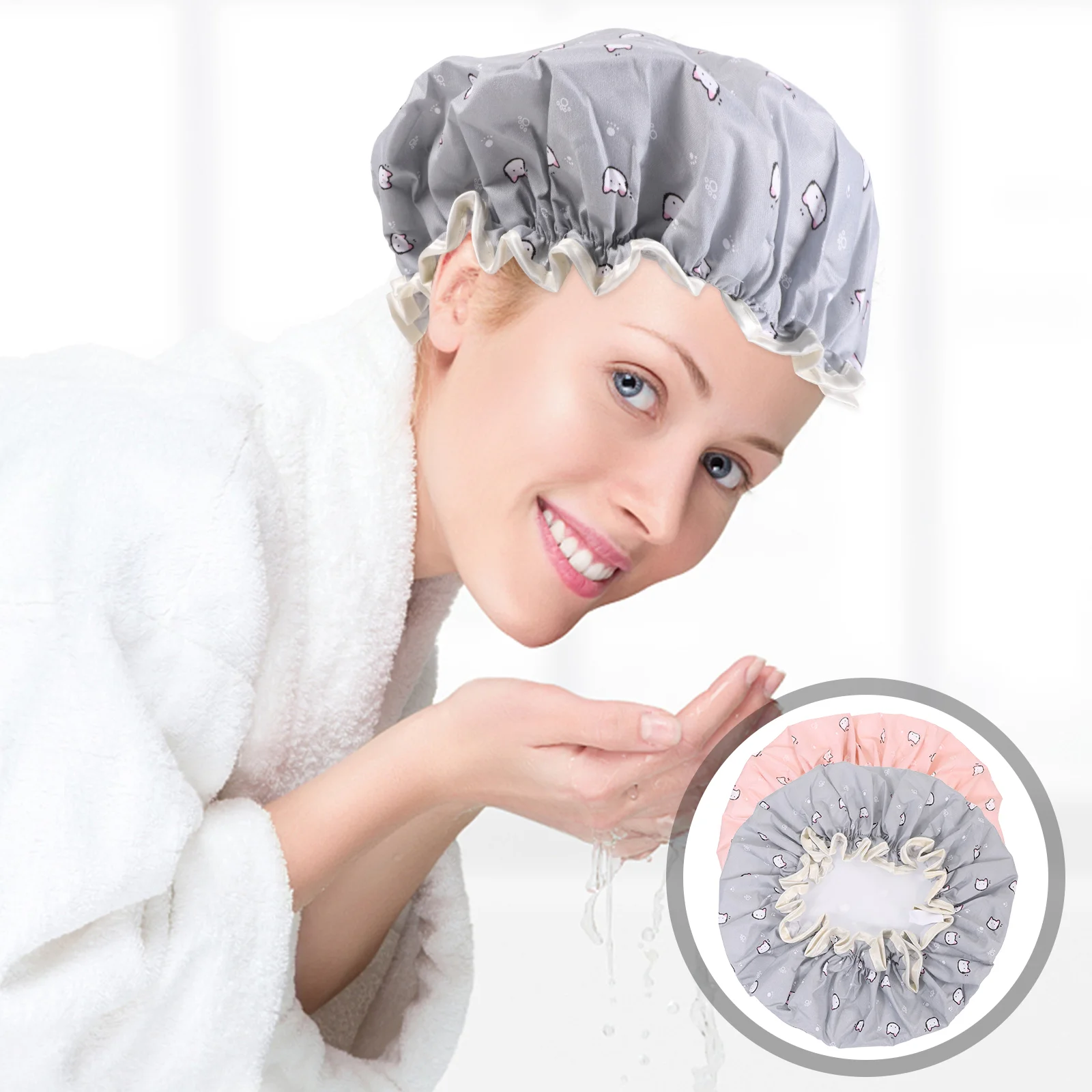 

2 Pcs Bonnet Men La Caps Men Shower Hat Hair Cover Shower Hat Kids Elastic Shower Cap Hair Set Reusable Shower Caps