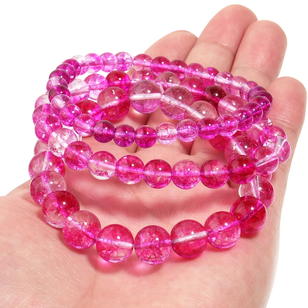 OAIITE оригинальный розовый красный призрак кристалл кварцевый браслет для женщин