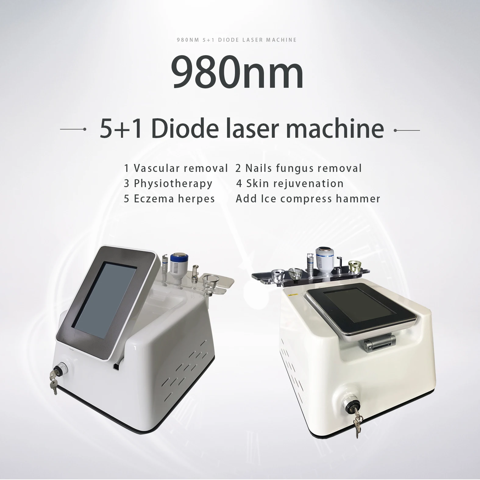 

Multifunction 980nm Diode Laser Vascular Spider Vein Removal Machine Nails Fungus Removal Skin Rejuvenation Beauty Equipment