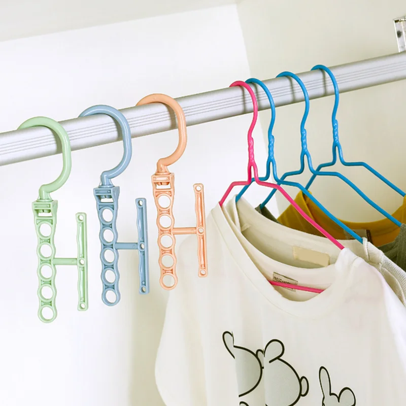 

5 Holes Rotary Hanger with Handle Closet Sorting Drying Hanger Useful Space Saver Wonder Clothes Organizer Bags Belts Ties Hook