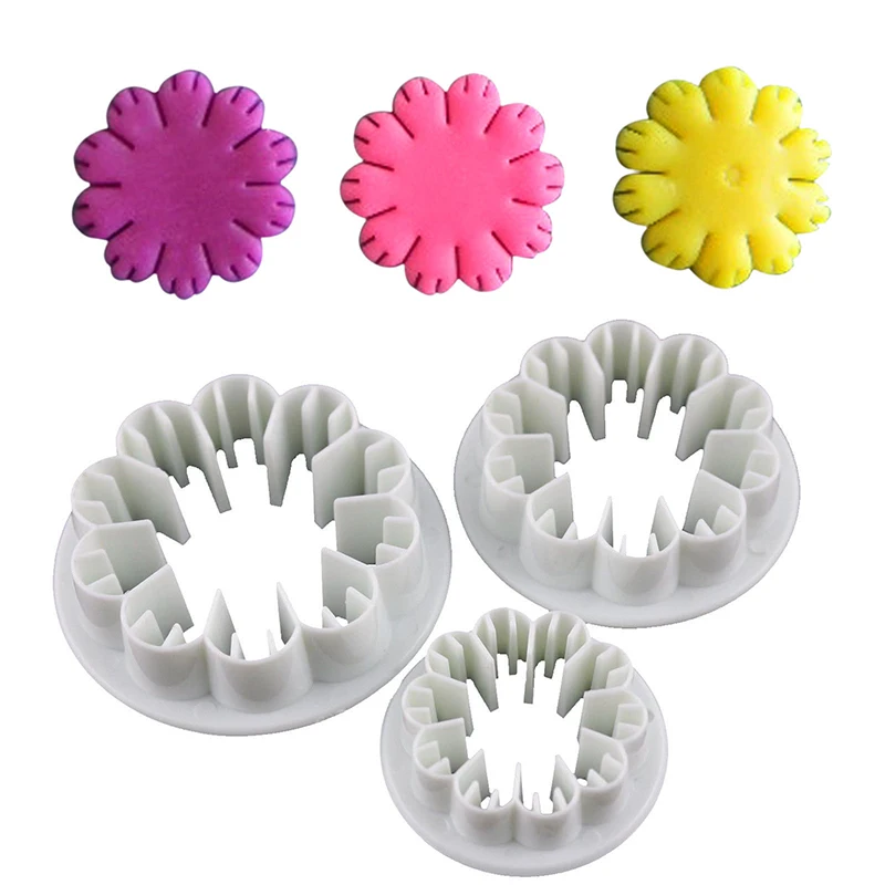 

3Pcs Wedding Cake Molds Cookie Cutter Carnation Flower DIY Fondant Desserts Chocolates Biscuit Baking Decorating Kitchen Tools