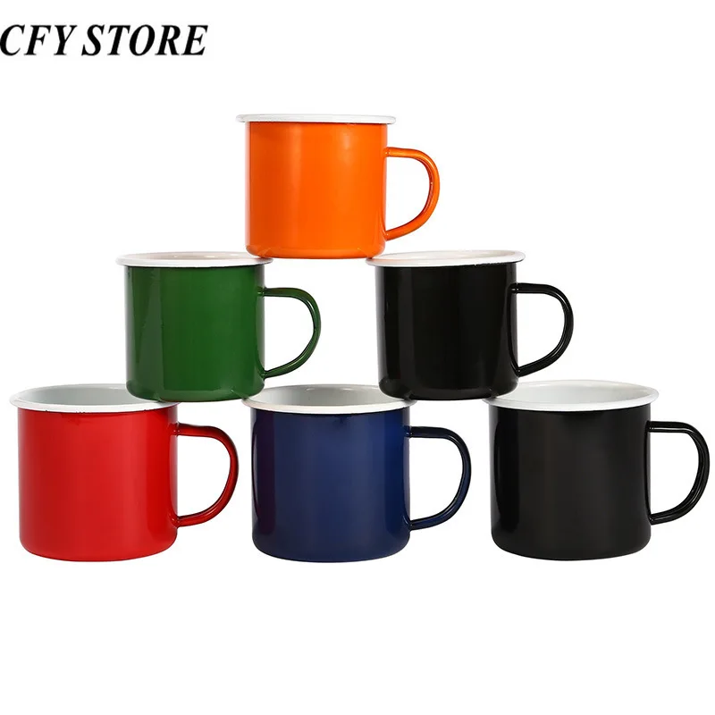 

Эмалированная пивная кружка для кемпинга на улице, 400 мл, чашка для дома, проживания, вина, кофейные кружки, кружки, семейная посуда для сока, ...