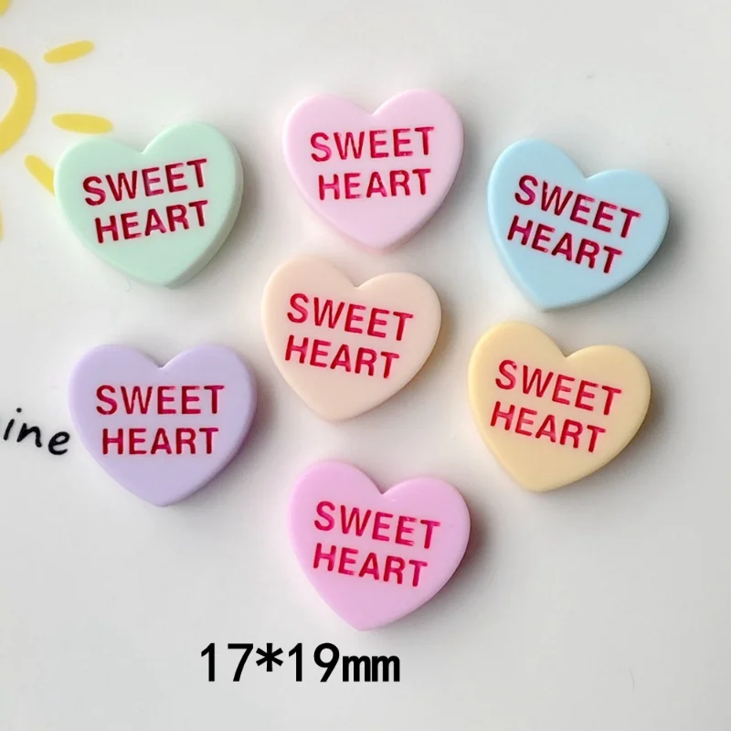 

20 шт. милые сердца, красочные сердца с плоской задней стороной из смолы, кабошон, украшения «сделай сам» для ювелирных изделий, аксессуар для волос, Оптовая продажа