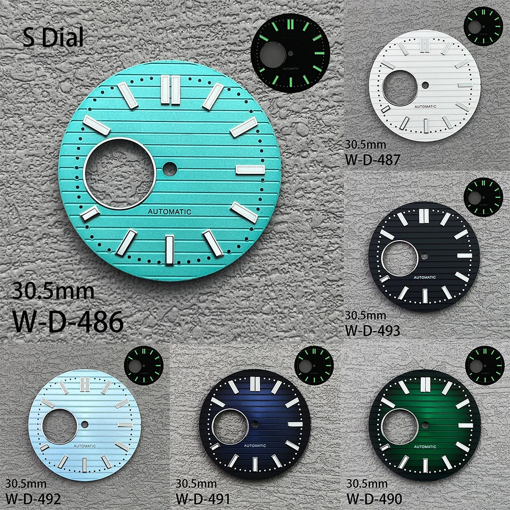 Полый циферблат с логотипом S 30 5 мм подходит для механизма NH38 зеленые светящиеся