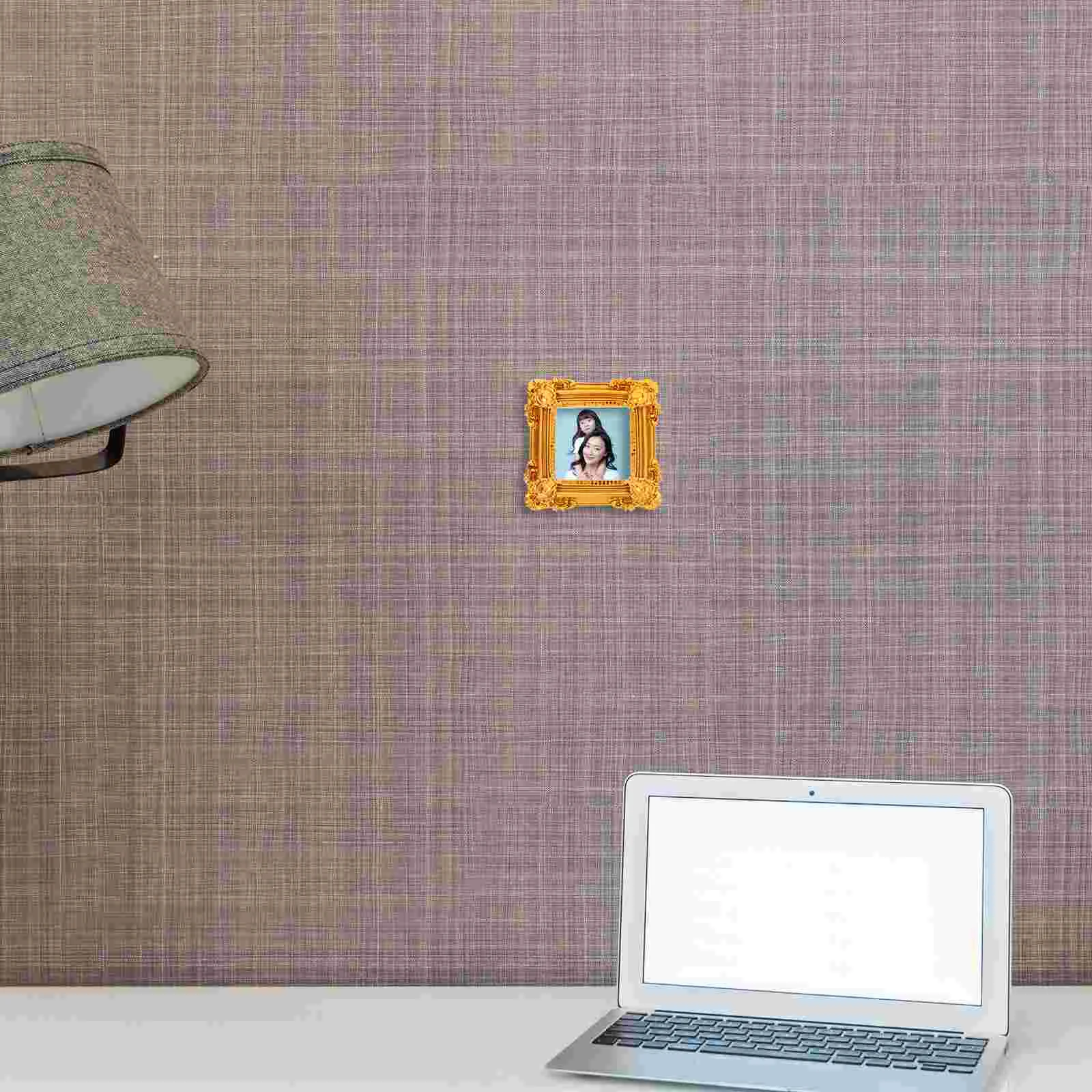 Украшенная фоторамка в европейском стиле золотая смола квадратная настенная