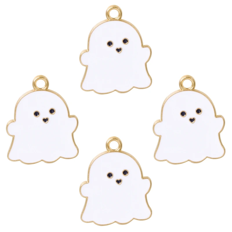 

10pcs/Lot Fashion Cute Colorful Ghost Charms Kawaii Enamel Alloy Pendant For Bracelet Necklace Jewelry Making Diy Accessories
