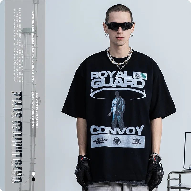 

Fashion Brand Men's Clothing Future Sense National Fashion Short Sleeve Loose Oversize Men's T-shirt Men and Women