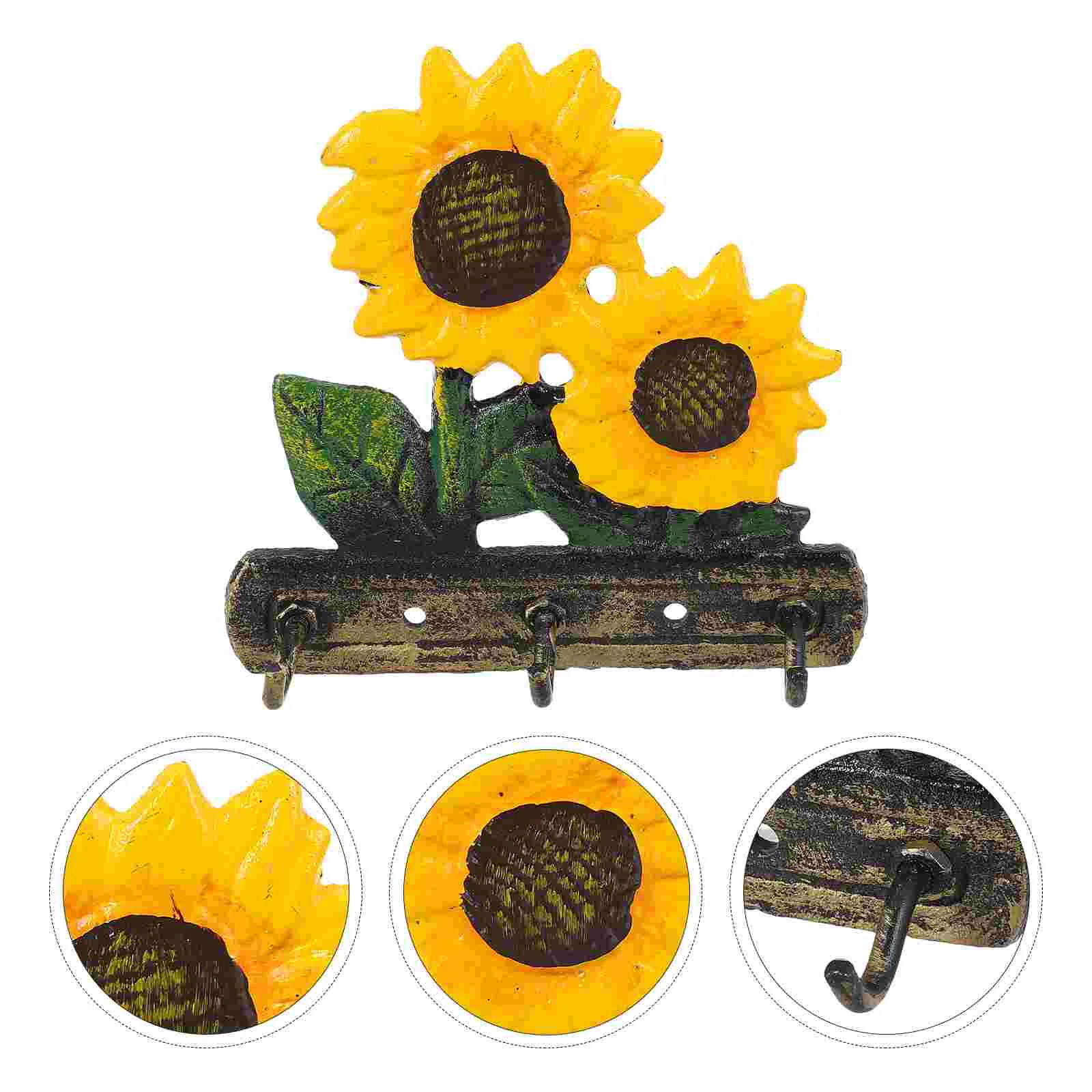 

Sunflower Hook Wall Key Chain Hooks Household Mask Multipurpose Wall-mounted Hanger Exquisite Decorate Ring Bathrobe