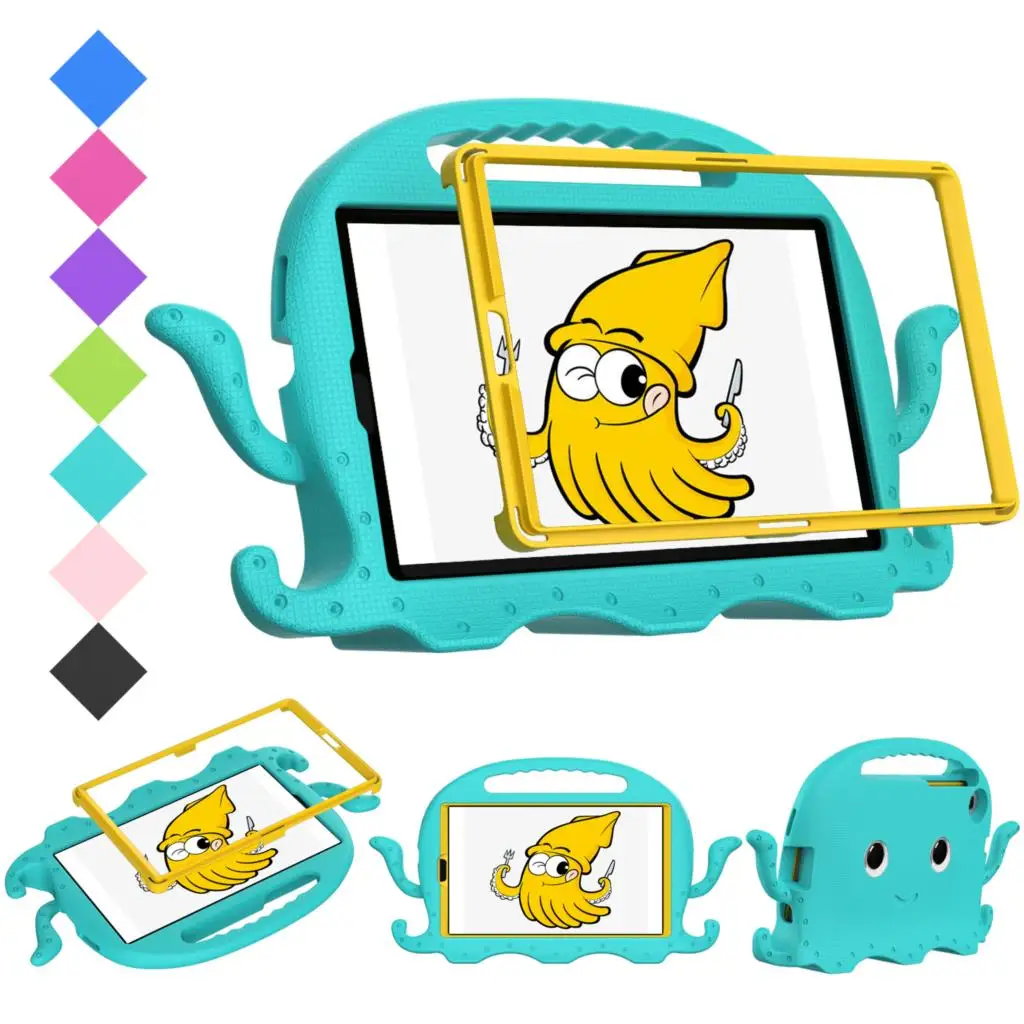 

For Samsung Galaxy Tab A7 10.4 SM-T500 SM-T505 A8 10.5 SM-X200 X205 Octopus Kids Safe EVA Case Tab S5E 10.5 2019 T720 T725 Cover