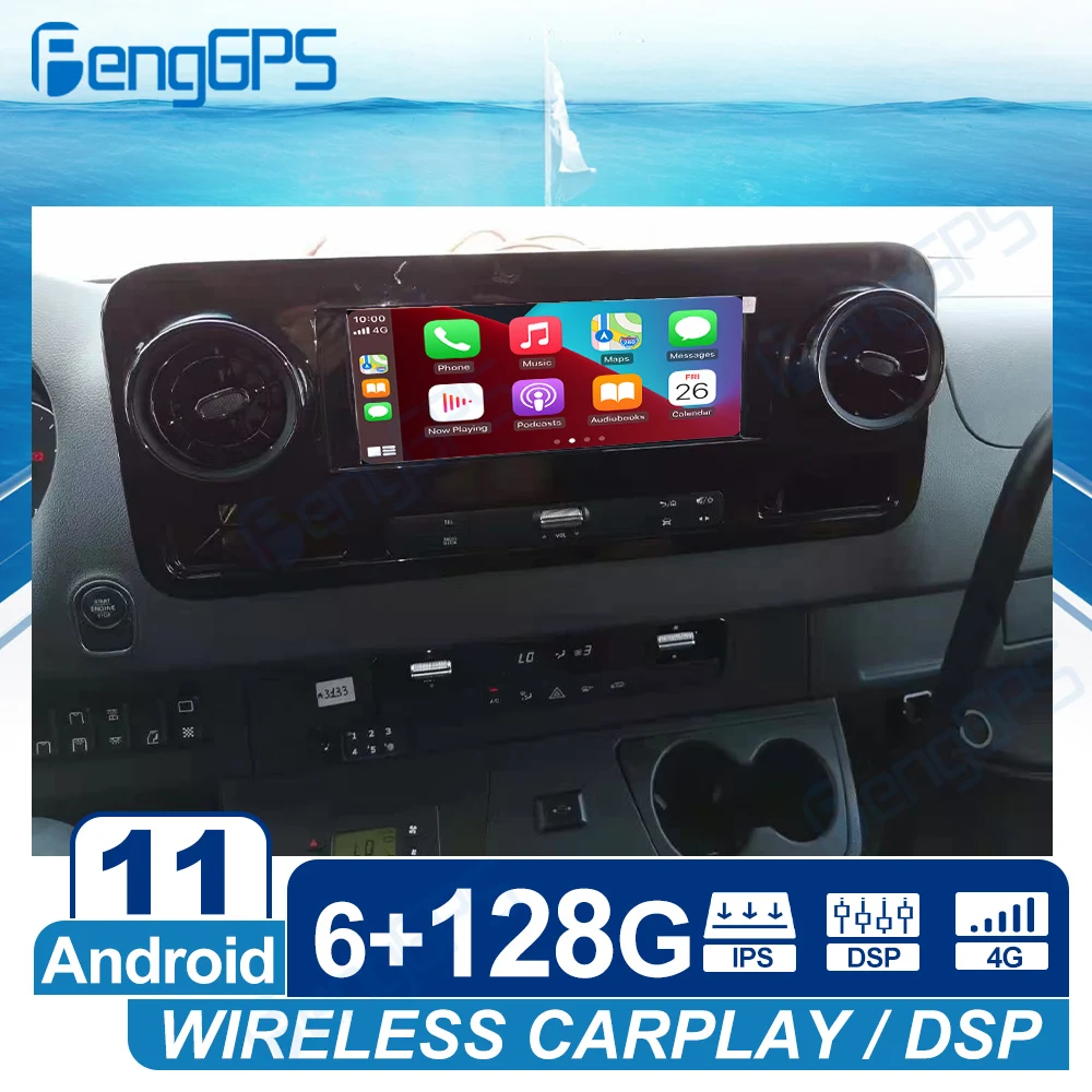 Radio Multimedia con GPS para coche, reproductor de DVD y vídeo con Android 11, Carplay, estéreo, para Benz Sprinter, Stebbings, 2016 - 2021