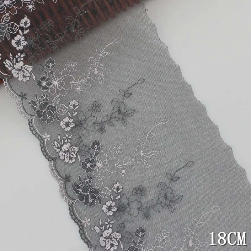 

30Yards Embroidery Lace Trim DIY Lingerie Sewing Accessories Bra Needle Work Soft Grey Net Lace Fabric for Clothes Crafts