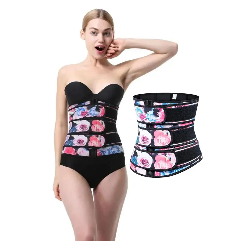 Неопреновый тренировочный корсет на молнии бюстье под грудью 3 ремня цветной