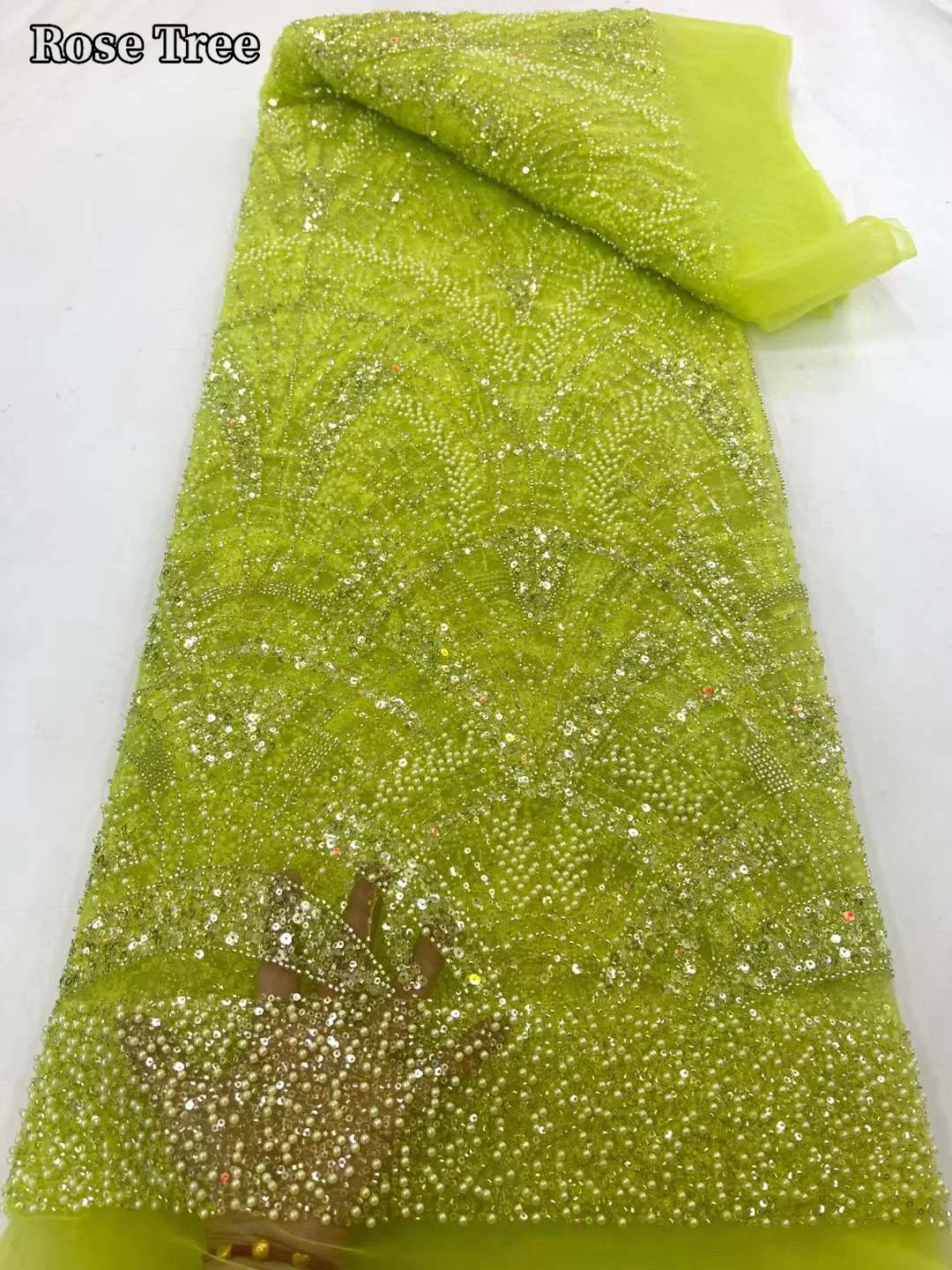 

Высококачественная модная французская вышивка, тяжелые бусины, кружевная ткань, африканская нигерийская кружевная ткань для свадебного платья