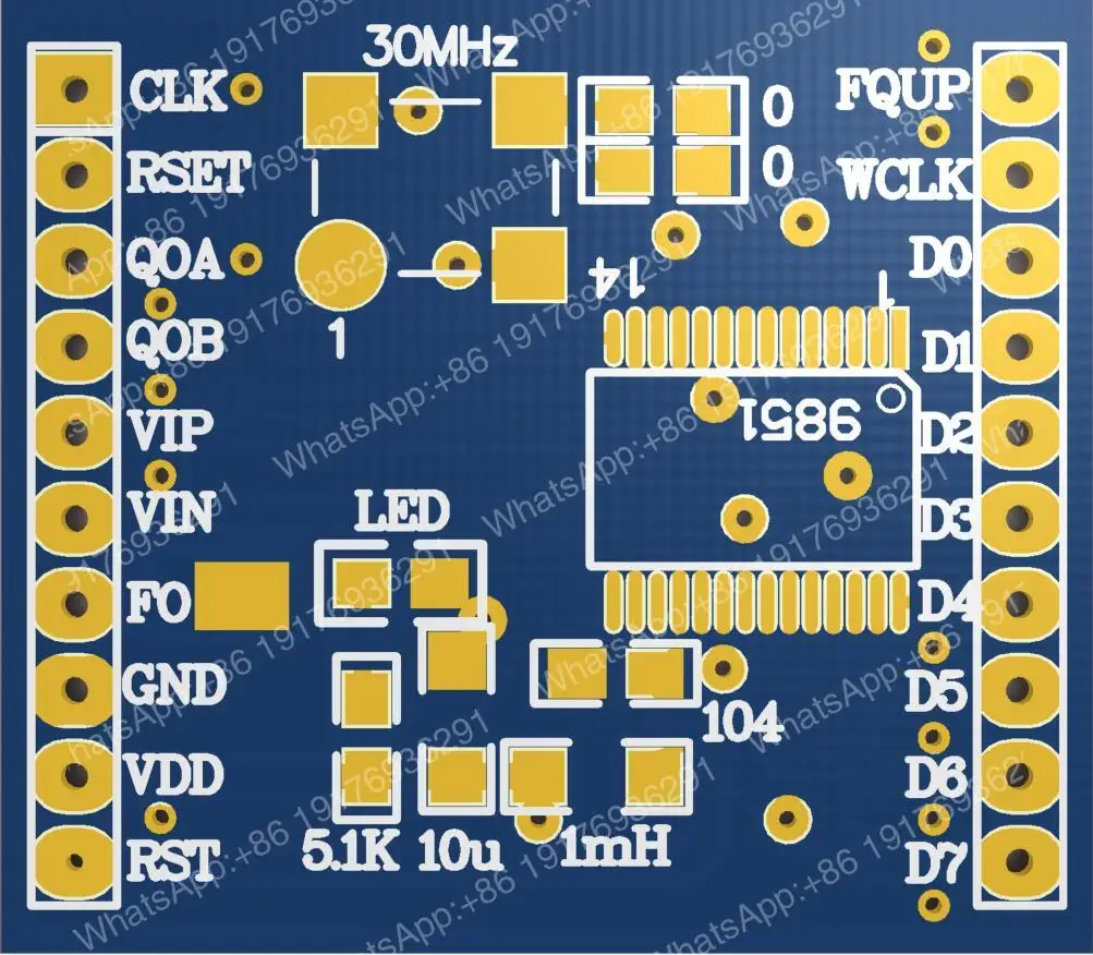 Фото Модуль DDS AD9851, модуль DDS, источник сигнала DDS, цифровой прямой синтезатор №2