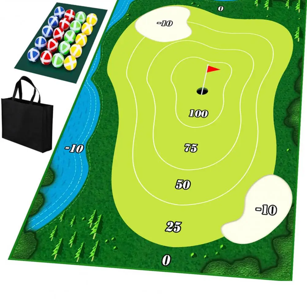

Коврик для игры в гольф, портативный легко устанавливаемый коврик с прозрачными маркировками и липким шариком для хранения, подходит для тр...