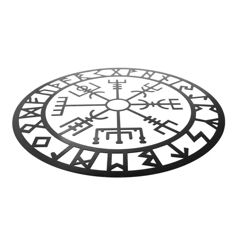

Style Iron Viking Decor Norse Mythology Symbols Wall Hanging Decoration Creative Metal Round Wall Shelf Decor