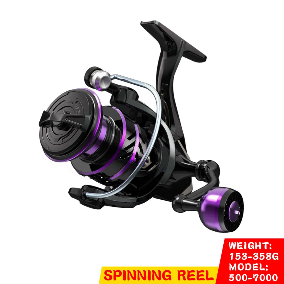 

HP500-7000 Model Fishing Reel Big Pulling Max Drag 10KG EVA Grip Spinning Wheel Seawater Fresh Pesca Outdoor Fishing Accessories