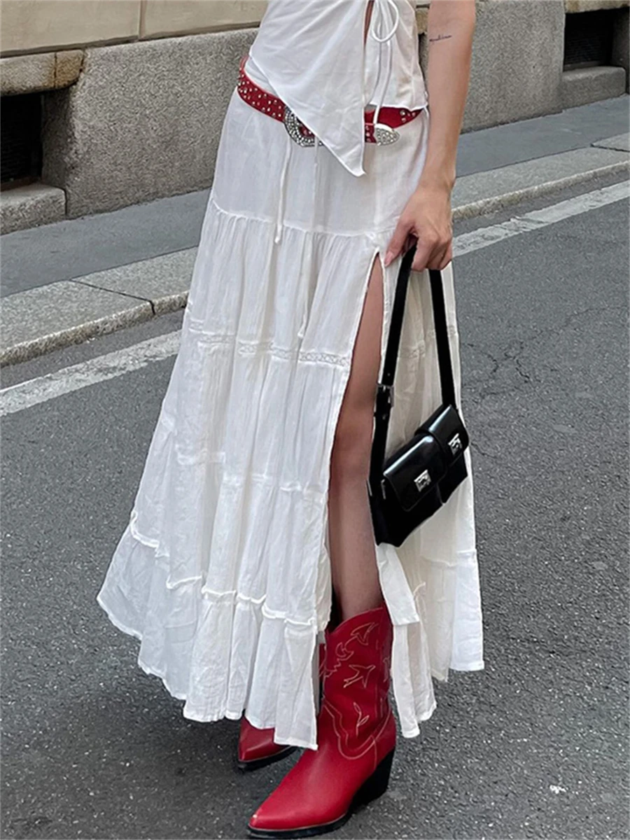 Женская расклешенная юбка-трапеция в американском ретро стиле