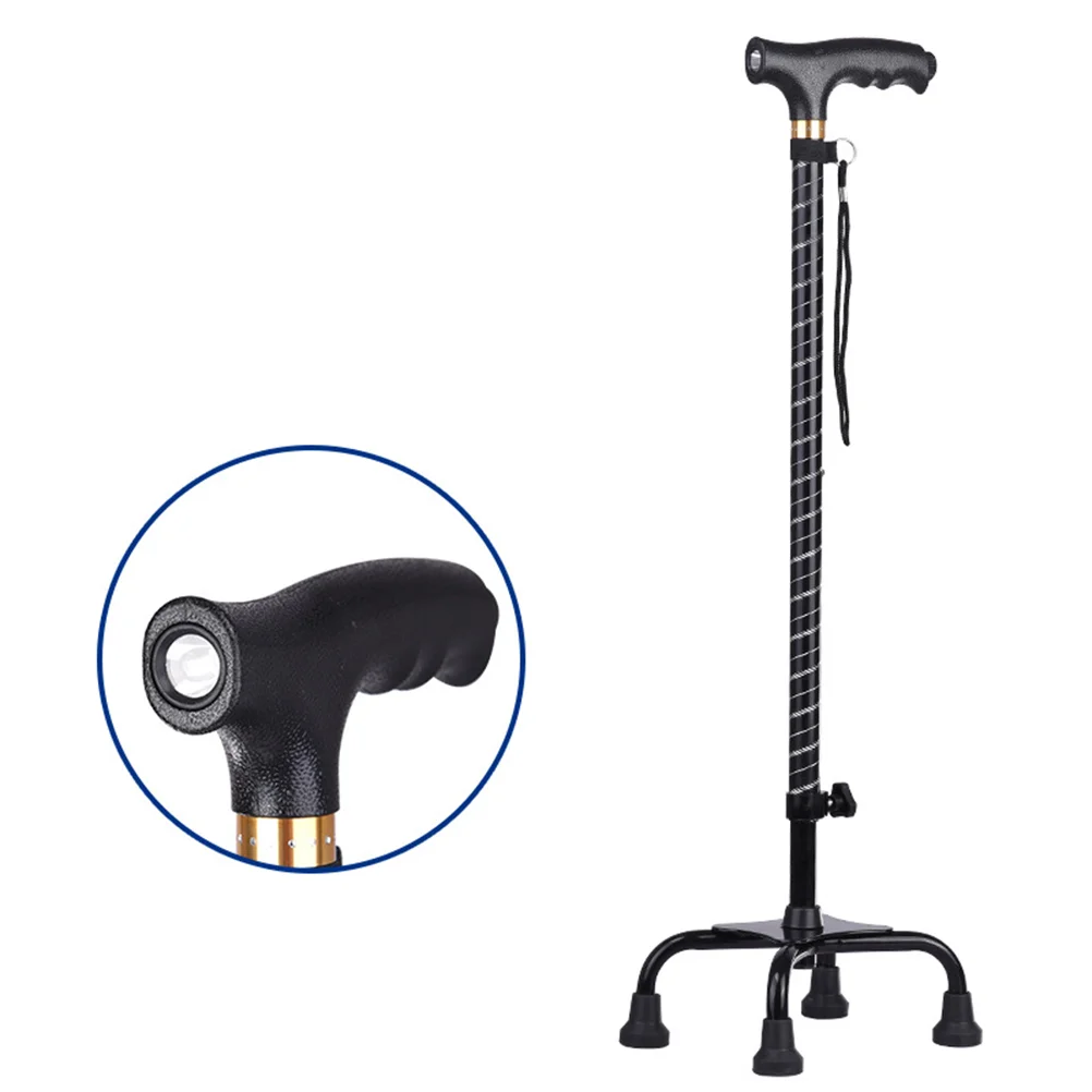 

Cane Adjustable Walking with LED Light Stretchable Cane Comfortable Right Left Hand Grip for Elderly Stability Support (